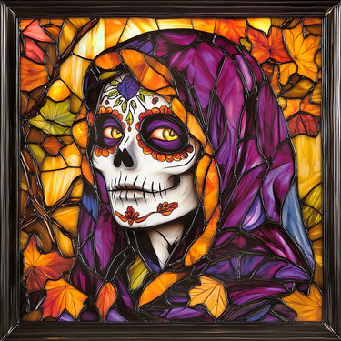 Halloween Skull Sign, DCO-102399, Sign For Wreath, 10x10in Metal Sign